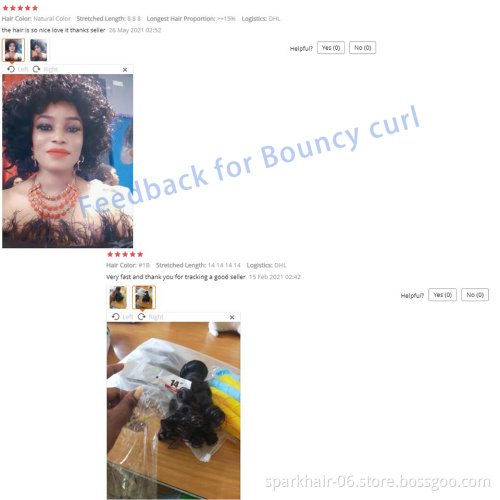 Brazilian Bouncy Curl Human Hair Bundles With Closure,40 inch Spiral Curl Hair 3 Bundles with 13*4 Lace Frontal Natural Black